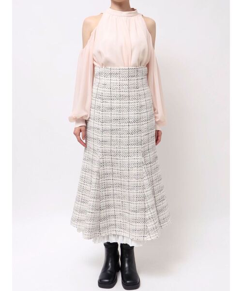 MERCURYDUO（マーキュリーデュオ）の「オリジナルツイード裾プリーツ