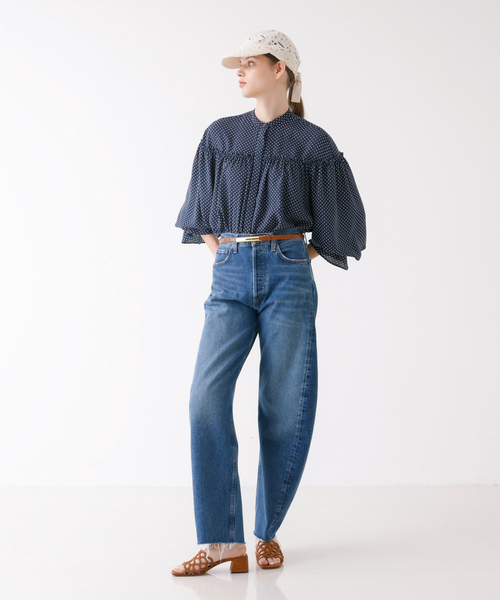 DESIGNWORKS(デザインワークス)の「ドットプリントブラウス(シャツ/ブラウス・レディース・ネイビー・38)」の2枚目の写真
