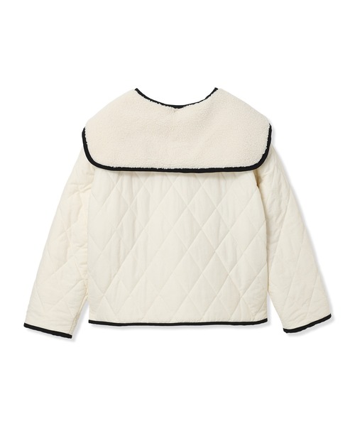 Amourire girl（アムリールガール）の「ボア×キルティング リバーシブル中綿ジャケット（ブルゾン・キッズ・ブラック/オフホワイト・130cm/140cm/150cm/160cm）」の10枚目の写真