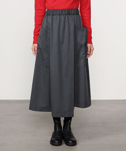 nicholson&nicholson（ニコルソンアンドニコルソン）の「nicholson & nicholson |〈別注〉ラップスカート WOMEN（スカート・レディース・グレー/ブラック/カーキ・38）」の14枚目の写真