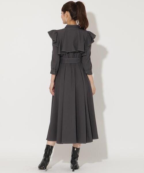 フリルケープ7分袖ワンピース（ワンピース）｜AND COUTURE（アンド