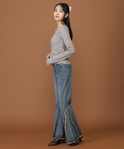 3.3 Field Trip (3.3フィールドトリップ)の「3.3 Field Trip/キャミレイヤードトップス(Tシャツ/カットソー・レディース・グレー/ブラック・FREE)」の9枚目の写真