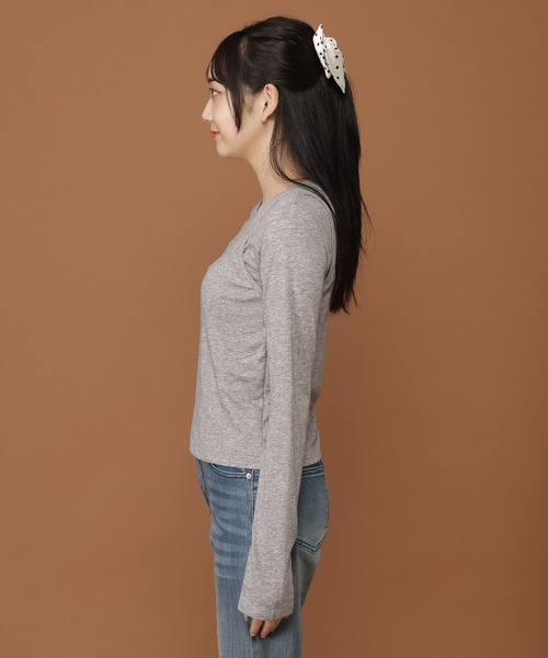 3.3 Field Trip (3.3フィールドトリップ)の「3.3 Field Trip/キャミレイヤードトップス(Tシャツ/カットソー・レディース・グレー/ブラック・FREE)」の13枚目の写真