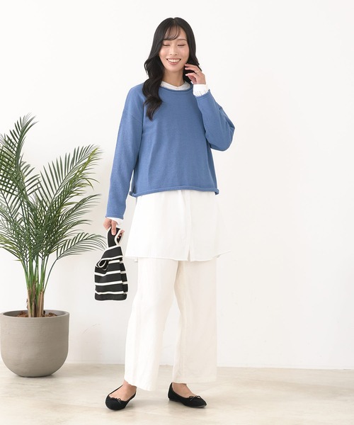 fort point(フォーポイント)の「【C-FORT POINT/フォートポイント】ウォッシャブル ニット プルオーバー(ニット/セーター・レディース・アイボリー/グリーン/ブルー/イエロー/ブラック・ONE SIZE)」の20枚目の写真
