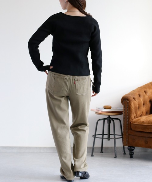 cepo（セポ）の「ダブルジップニットカーディガン（カーディガン/ボレロ・レディース・ブラック/オフホワイト・M）」の21枚目の写真