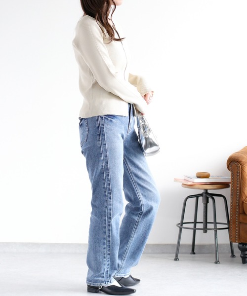 cepo（セポ）の「ダブルジップニットカーディガン（カーディガン/ボレロ・レディース・ブラック/オフホワイト・M）」の8枚目の写真