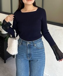 prose verse（プロズヴェール）の「袖シアースクエアネックリブニット（ニット/セーター）」