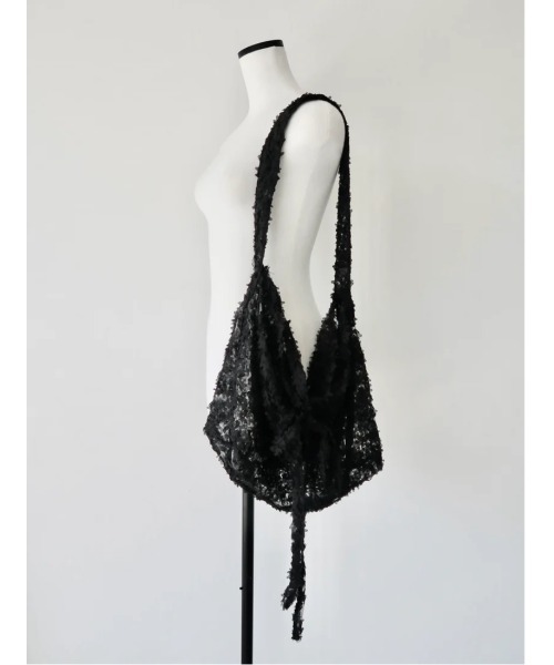 mesh frill tote bag