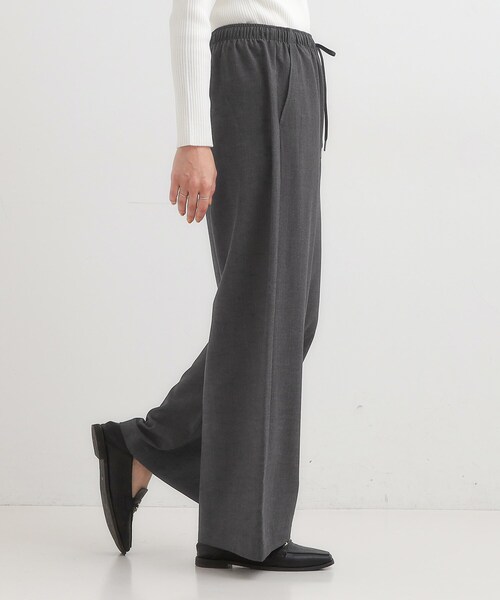 SHOO・LA・RUE（シューラルー）の「【S-LL/体型カバー】上品なとろみが魅力 イージーワイドパンツ（その他パンツ・レディース・ブラック/チャコールグレー・01/02/03/04）」の4枚目の写真