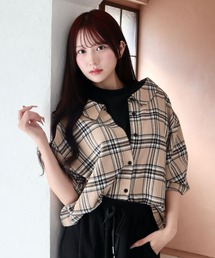 CECIL McBEE | エコチェックレイヤード風シャツ(シャツ/ブラウス)