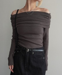 ギャザー オフショルダー」に該当するニット/セーターファッション通販