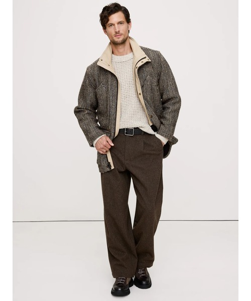 ◇ヘリンボーン ツイード パーカ（その他アウター）｜BANANA REPUBLIC