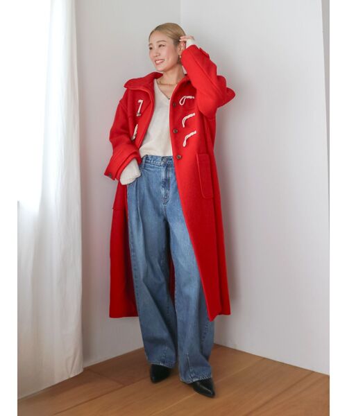 Ungrid（アングリッド）の「ラムウールVネックニット（ニット/セーター・レディース・ライトグレー/レッド/キャメル/アイボリー・FREE）」の17枚目の写真