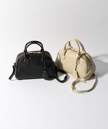 cache cache（カシュ カシュ）の「【cache cache(カシュカシュ)】シボフェイクレザーボストンバッグ（ハンドバッグ）」