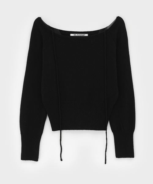 BLACKUP（ブラックアップ）の「[MADE] コチェナオフショルダーニット（ニット/セーター・レディース・ブラック/アイボリー・FREE）」の5枚目の写真