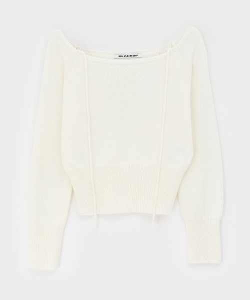 BLACKUP（ブラックアップ）の「[MADE] コチェナオフショルダーニット（ニット/セーター・レディース・ブラック/アイボリー・FREE）」の3枚目の写真