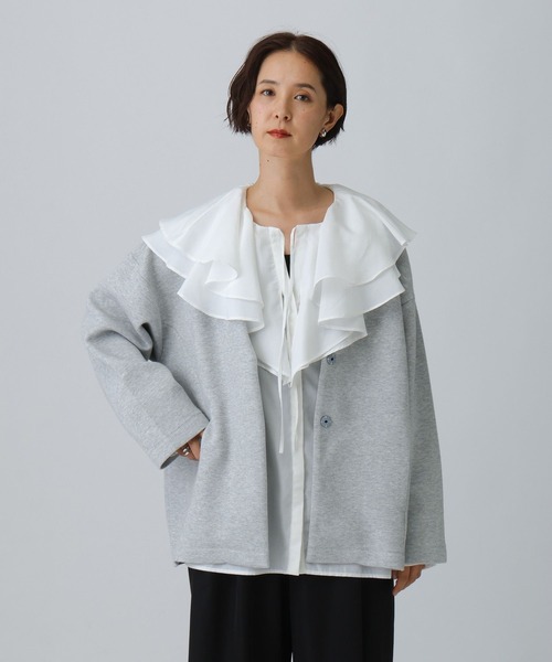 LEPSIM（レプシィム）の「フリルカラーブラウス　582431（シャツ/ブラウス・レディース・オフホワイト/ブラック・FREE）」の6枚目の写真