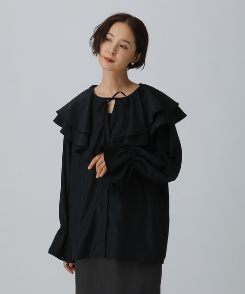 LEPSIM（レプシィム）の「フリルカラーブラウス　582431（シャツ/ブラウス・レディース・オフホワイト/ブラック・FREE）」の21枚目の写真