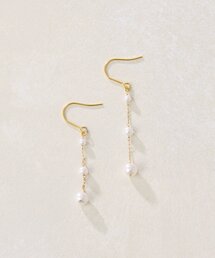 《金属アレルギー対応/ステンレス》細チェーン×パールピアス