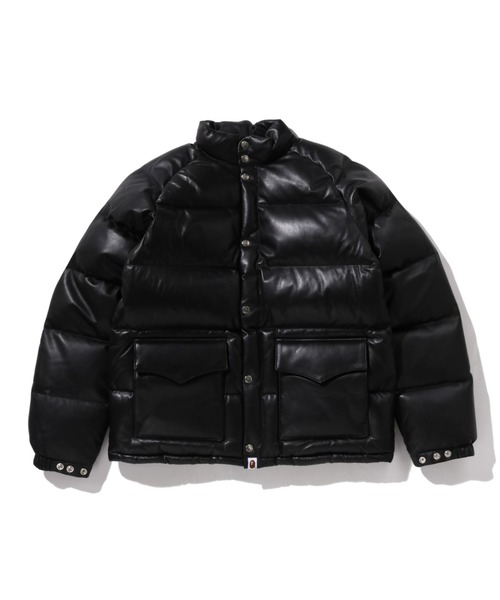 A BATHING APE(アベイシングエイプ)の「LEATHER CLASSIC DOWN JACKET(ダウンジャケット/コート・メンズ・ブラウン/ブラック/パープル・XX-LARGE/X-LARGE/SMALL/LARGE/MEDIUM)」の2枚目の写真