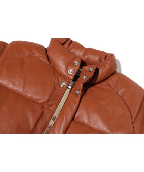 A BATHING APE(アベイシングエイプ)の「LEATHER CLASSIC DOWN JACKET(ダウンジャケット/コート・メンズ・ブラウン/ブラック/パープル・XX-LARGE/X-LARGE/SMALL/LARGE/MEDIUM)」の14枚目の写真