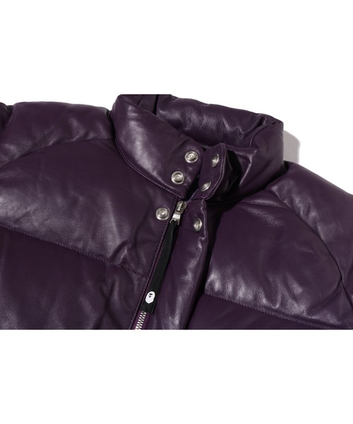 A BATHING APE(アベイシングエイプ)の「LEATHER CLASSIC DOWN JACKET(ダウンジャケット/コート・メンズ・ブラウン/ブラック/パープル・XX-LARGE/X-LARGE/SMALL/LARGE/MEDIUM)」の15枚目の写真