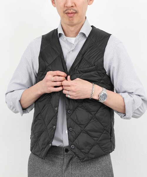 TAION(タイオン)の「《ビジカジ対応》【TAION/タイオン】SINGLE SNAP BUTTON DOWN GILET 25AW(ダウンベスト・メンズ・チャコールグレー/ブラック/ダークネイビー・XL/XXL/M/L)」の22枚目の写真