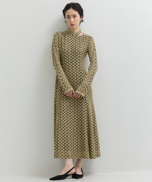 CLANE/クラネ】3D FLOWER LACE SLASH NECK ONEPIECE/フラワーレース