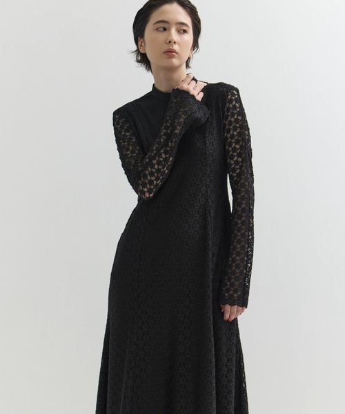 CLANE/クラネ】3D FLOWER LACE SLASH NECK ONEPIECE/フラワーレース