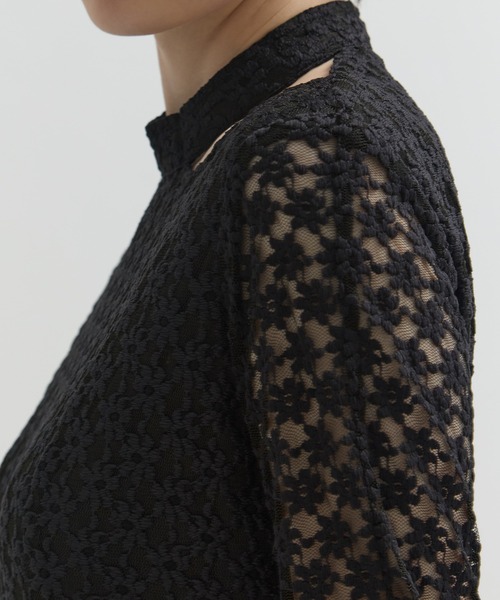 CLANE(クラネ)の「【CLANE/クラネ】3D FLOWER LACE SLASH NECK ONEPIECE/フラワーレーススリットネックワンピース/ドレス(ワンピース・レディース・マルチ/ブラック・0/1)」の15枚目の写真