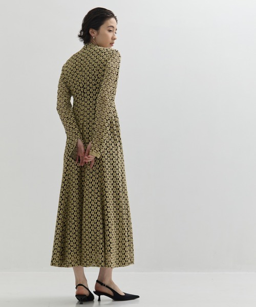 CLANE/クラネ】3D FLOWER LACE SLASH NECK ONEPIECE/フラワーレース