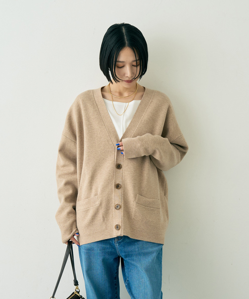 St.Johns 3rd club(セントジョンズサードクラブ)の「【ST.JOHNS 3RD CLUB/セントジョンズサードクラブ】ロゴカーディガン(カーディガン/ボレロ・レディース・ベージュ/ダークブラウン・フリー)」の14枚目の写真