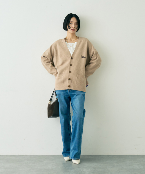 St.Johns 3rd club(セントジョンズサードクラブ)の「【ST.JOHNS 3RD CLUB/セントジョンズサードクラブ】ロゴカーディガン(カーディガン/ボレロ・レディース・ベージュ/ダークブラウン・フリー)」の21枚目の写真