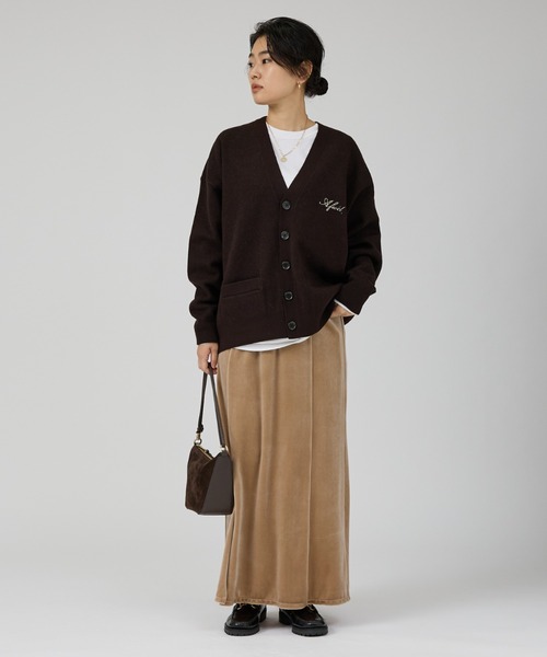 St.Johns 3rd club(セントジョンズサードクラブ)の「【ST.JOHNS 3RD CLUB/セントジョンズサードクラブ】ロゴカーディガン(カーディガン/ボレロ・レディース・ベージュ/ダークブラウン・フリー)」の6枚目の写真