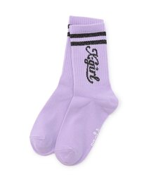 X-girl Stages | ラメラインロゴリブクルーソックス(ソックス/靴下)