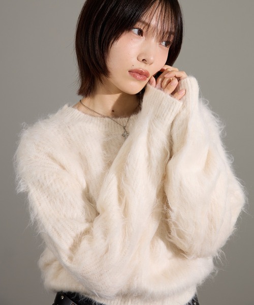 apres jour mignon(アプレジュールミニョン)の「アルパカコンシャギーニット(ニット/セーター・レディース・ブルー/オフホワイト/イエロー/レッド/ブラウン系その他・X-LARGE/フリー)」の10枚目の写真