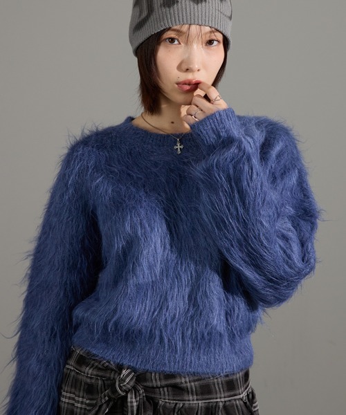 apres jour mignon(アプレジュールミニョン)の「アルパカコンシャギーニット(ニット/セーター・レディース・ブルー/オフホワイト/イエロー/レッド/ブラウン系その他・X-LARGE/フリー)」の14枚目の写真