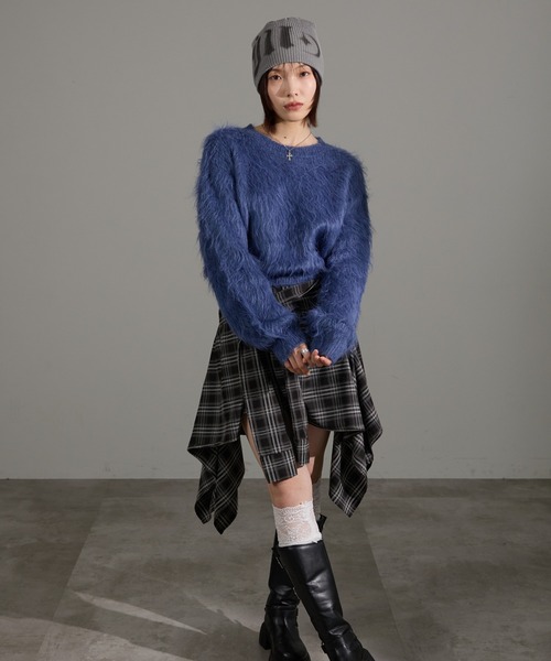 apres jour mignon(アプレジュールミニョン)の「アルパカコンシャギーニット(ニット/セーター・レディース・ブルー/オフホワイト/イエロー/レッド/ブラウン系その他・X-LARGE/フリー)」の15枚目の写真