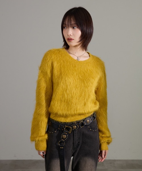 apres jour mignon(アプレジュールミニョン)の「アルパカコンシャギーニット(ニット/セーター・レディース・ブルー/オフホワイト/イエロー/レッド/ブラウン系その他・X-LARGE/フリー)」の16枚目の写真