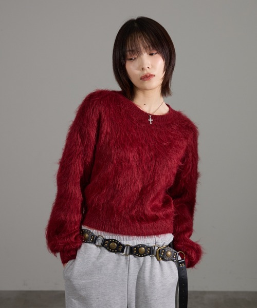 apres jour mignon(アプレジュールミニョン)の「アルパカコンシャギーニット(ニット/セーター・レディース・ブルー/オフホワイト/イエロー/レッド/ブラウン系その他・X-LARGE/フリー)」の18枚目の写真