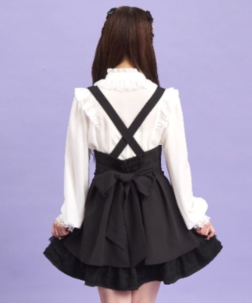 Secret Honey(シークレットハニー)の「サイドレースアップジャンドレ(スカート・レディース・ブラック/ワインレッド・MEDIUM)」の8枚目の写真