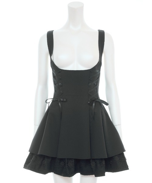 Secret Honey(シークレットハニー)の「サイドレースアップジャンドレ(スカート・レディース・ブラック/ワインレッド・MEDIUM)」の10枚目の写真