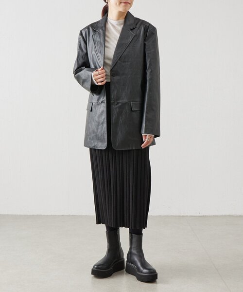 BEARDSLEY（ビアズリー）の「《LEVAR》レザージャケット（テーラードジャケット・レディース・ブラック・FREE）」の4枚目の写真