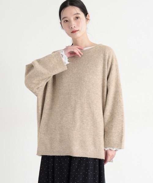 studio CLIP（スタディオクリップ）の「《natural by clip/マシンウォッシャブル》7ゲージニット×バテンプルオーバー（その他トップス・レディース・ブラウン/グレー/チャコール/レッド/グレイッシュベージュ・FREE）」の4枚目の写真