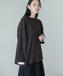 《natural by clip/マシンウォッシャブル》7ゲージニット×バテンプルオーバー