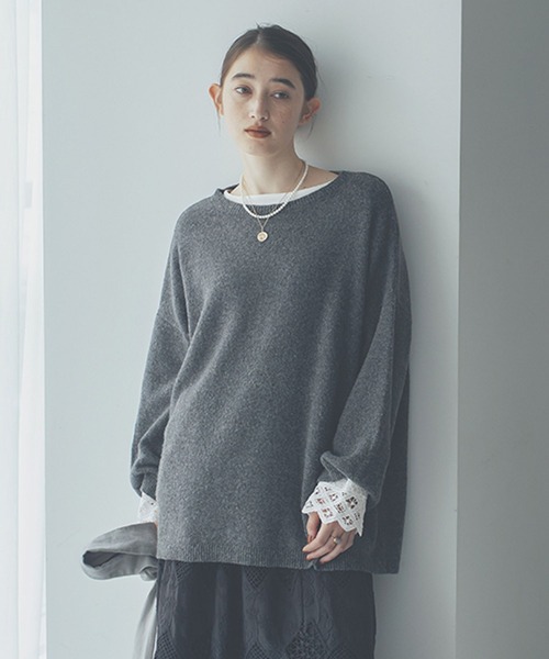 セール】《natural by clip/マシンウォッシャブル》7ゲージニット×バ