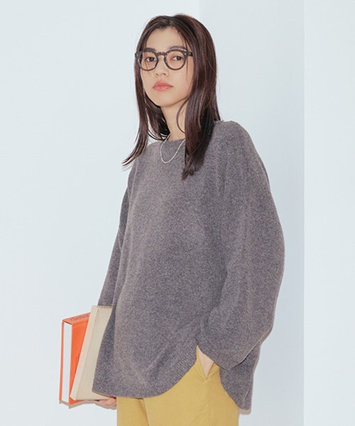 studio CLIP（スタディオクリップ）の「《natural by clip/マシンウォッシャブル》7ゲージニット×バテンプルオーバー（その他トップス・レディース・ブラウン/グレー/チャコール/レッド/グレイッシュベージュ・FREE）」の7枚目の写真