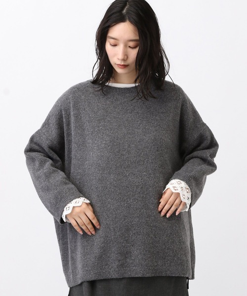 studio CLIP（スタディオクリップ）の「《natural by clip/マシンウォッシャブル》7ゲージニット×バテンプルオーバー（その他トップス・レディース・ブラウン/グレー/チャコール/レッド/グレイッシュベージュ・FREE）」の10枚目の写真