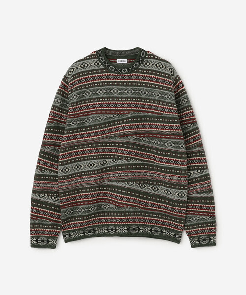 Coohem(コーヘン)の「COOHEM | クレイジーフェアアイル ニットプルオーバー MEN(ニット/セーター・メンズ・グレー/ダークグリーン・L/XL)」の2枚目の写真