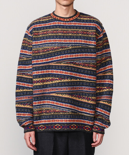 Coohem(コーヘン)の「COOHEM | クレイジーフェアアイル ニットプルオーバー MEN(ニット/セーター・メンズ・グレー/ダークグリーン・L/XL)」の4枚目の写真